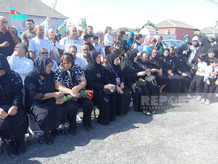 Vətən müharibəsi şəhidinin adına inşa edilən xatirə bulağının açılışı olub