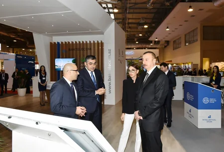 President Ilham Aliyev visits Bakutel 2017 exhibition