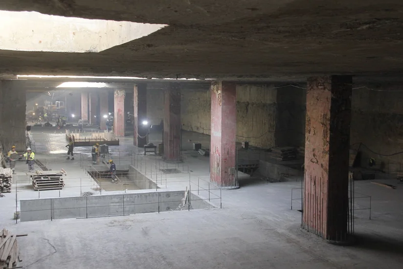 Bakı Metropoliteninin yeni stansiyanın birinci səviyyəsi inşa olunur