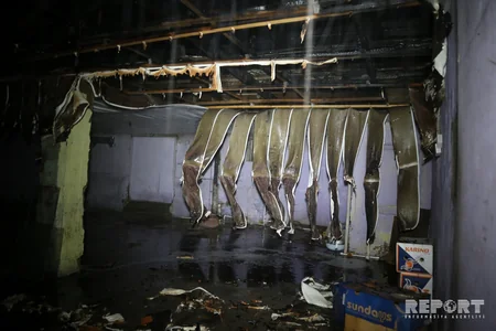 “Sabunçu bazarı”nda baş verən yanğından - FOTOREPORTAJ