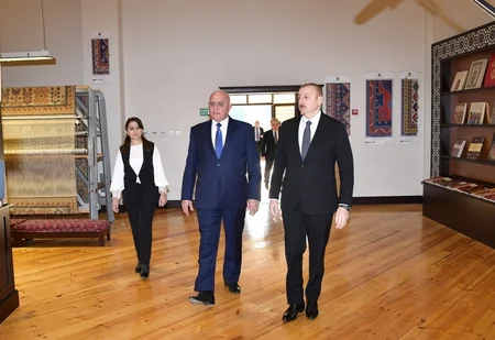 President Ilham Aliyev visits Aghstafa branch of “Azerkhalcha” OJSC
