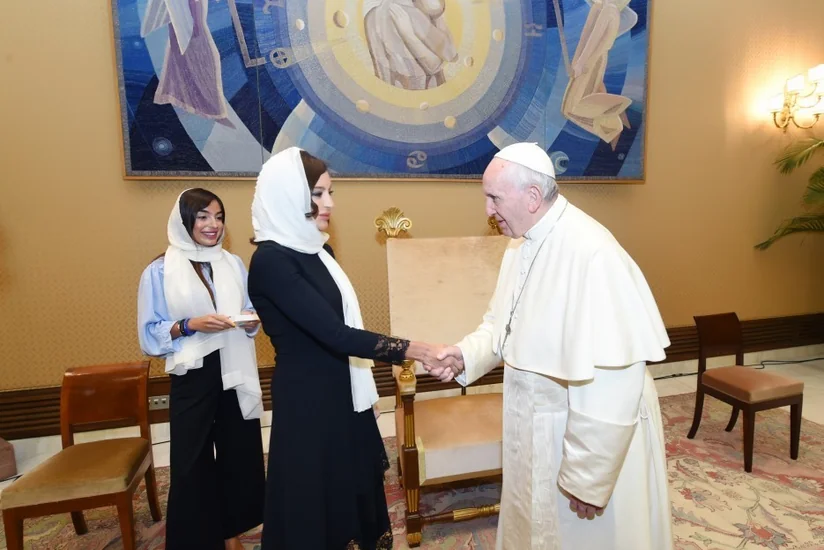First Vice-President of Azerbaijan Mehriban Aliyeva meets with Pope Francis