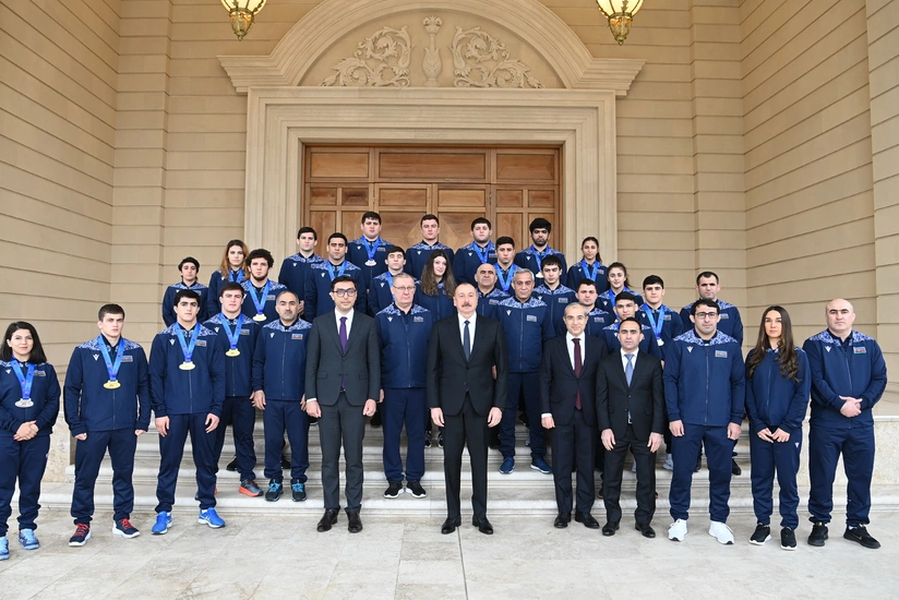 Президент Ильхам Алиев принял участников чемпионата Европы по борьбе