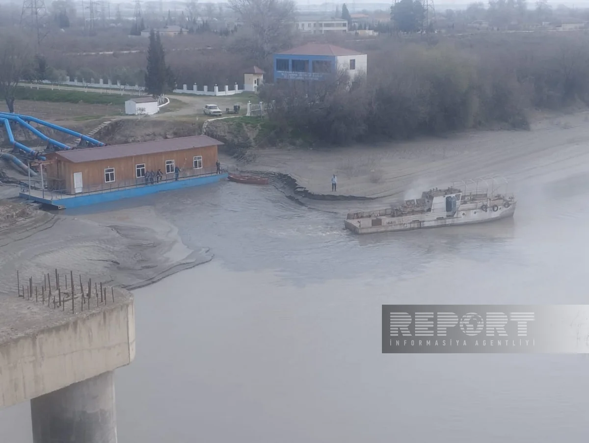 Kürün Salyandan keçən hissəsində suyun səviyyəsi aşağı düşüb