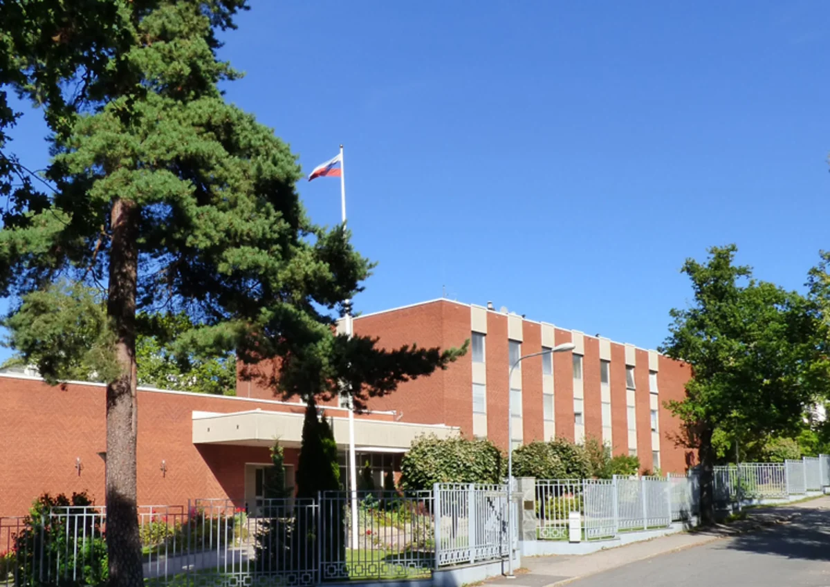 Russian embassy in Sweden says drone dumped paint on its trade mission