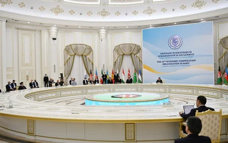 President Ilham Aliyev taking part in 15th ECO Summit in Ashgabat