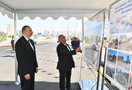 Prezident İlham Əliyev paytaxtın keçmiş “Sovetski” ərazisində yeni yolların açılışında iştirak edib - YENİLƏNİB