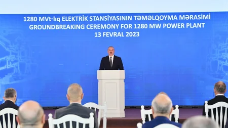 Groundbreaking ceremony held for 1,280-MW thermal power plant, largest in Azerbaijan's independence period - UPDATED