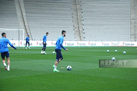 Azərbaycan millisinin Tofiq Bəhramov adına Respublika stadionunda açıq məşqi keçirilib