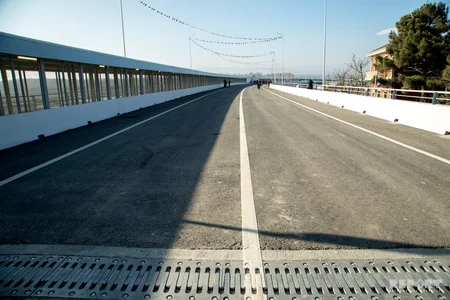 Azərbaycanla Rusiya sərhədində yerləşən Samur çayı üzərində yeni körpü açılıb - FOTOLAR