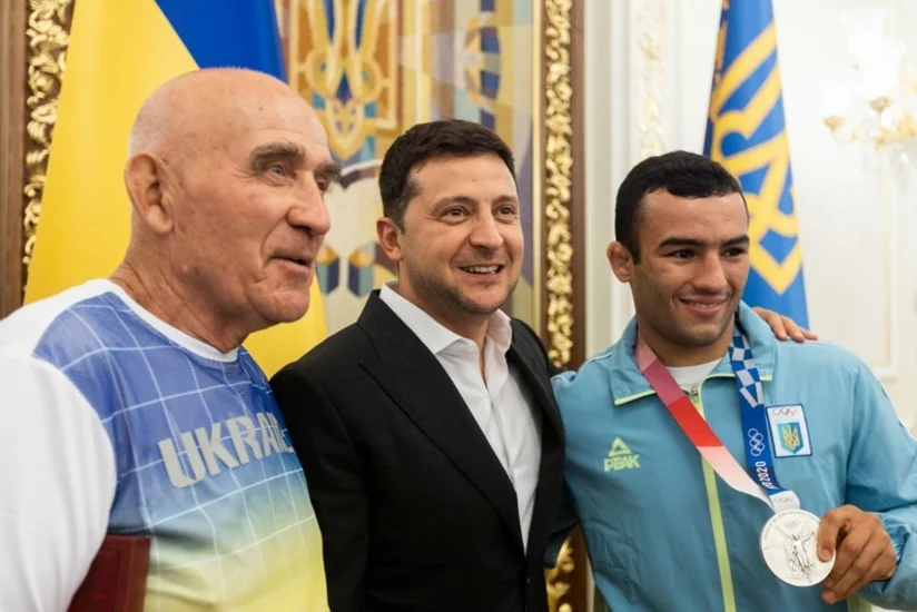 Azərbaycanlı güləşçi Ukrayna Prezidenti ilə görüşündən yazıb