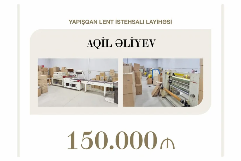 Yapışqan lent istehsalı layihəsinə 150 min manat güzəştli kredit verilib
