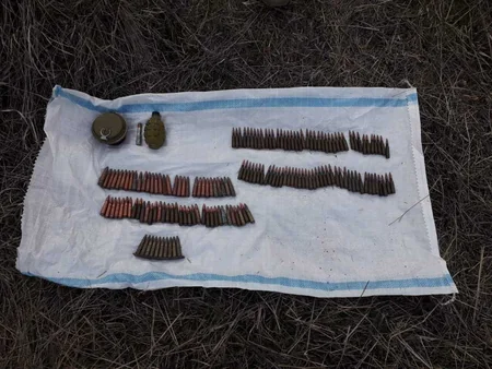 Qazaxda partlamamış hərbi sursatlar və tank əleyhinə mina partladıcısı aşkarlanıb - FOTO