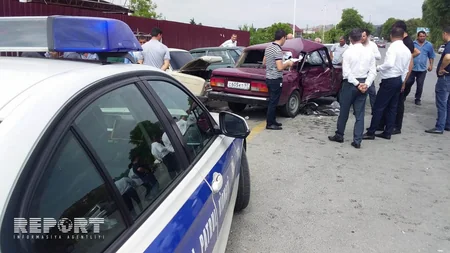 Göyçayda üç maşın toqquşub, xəsarət alanlar var - YENİLƏNİB