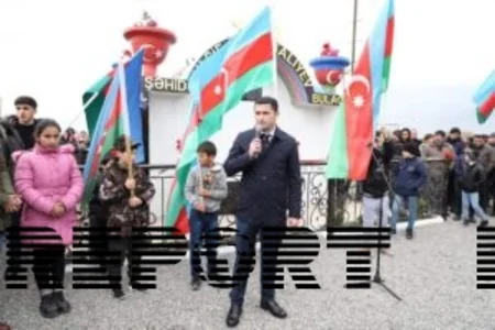 Neftçalada Vətən müharibəsi şəhidinin xatirə bulağı açılıb