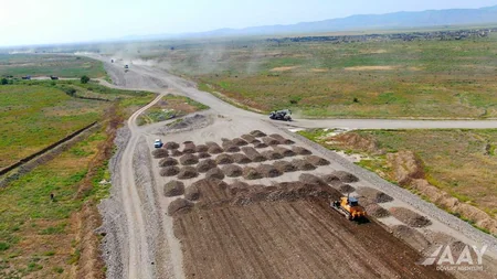 Ağdam-Füzuli avtomobil yolunun inşası sürətlə davam edir