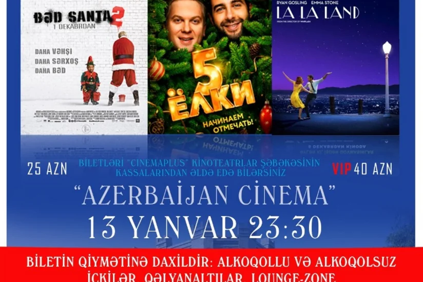 “CinemaPlus Azerbaijan” kinoteatrında “Kino gecəsi” keçiriləcək