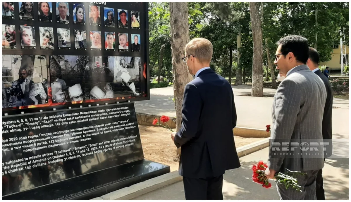 Swedish ambassador visits area in Ganja hit by rocket during Patriotic War