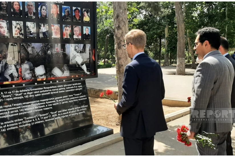 Swedish ambassador visits area in Ganja hit by rocket during Patriotic War