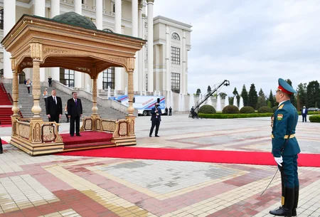 Official welcome ceremony held for President Ilham Aliyev in Dushanbe