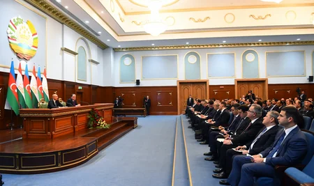Presidents of Azerbaijan and Tajikistan make press statements