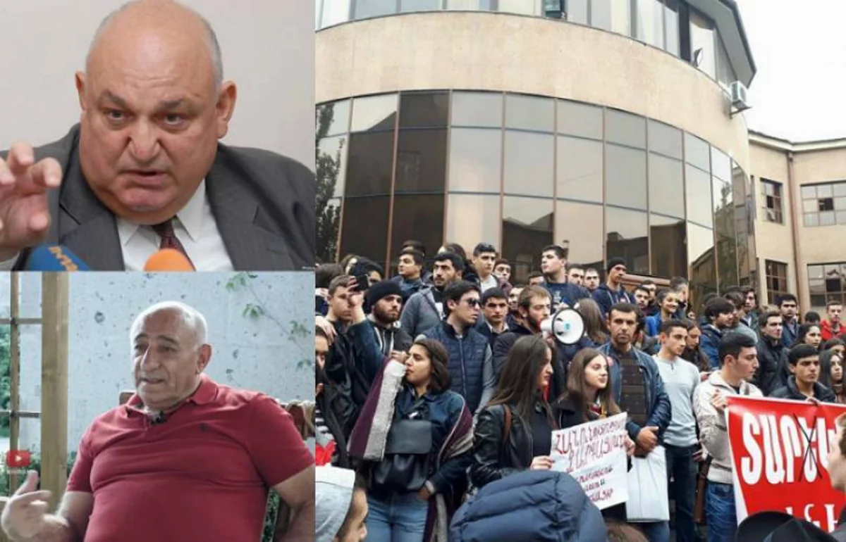 Yerevan Dövlət Universitetinin tələbələri tətil elan edərək aksiya keçiriblər