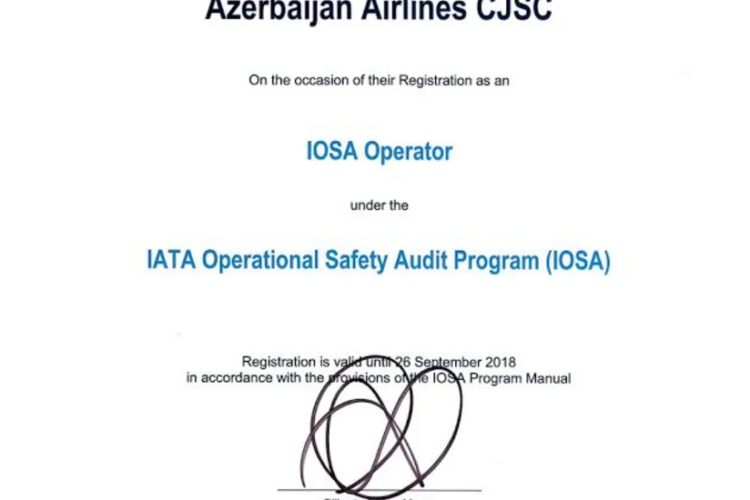 Обнародованы результаты аудита AZAL на соответствие стандарту IOSA