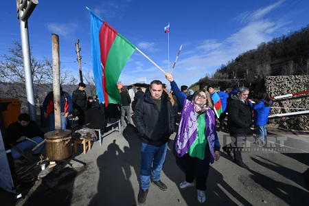 Protest continues on Khankandi-Lachin road, participants in high spirits