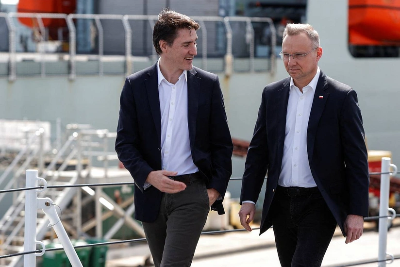 Canadian PM Justin Trudeau meets with Polish President Andrzej Duda