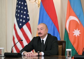 President Ilham Aliyev shares post about his working visit to US