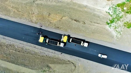 Laçın şəhərindən yan keçən yeni avtomobil yolunun asfaltlanmasına başlanılıb