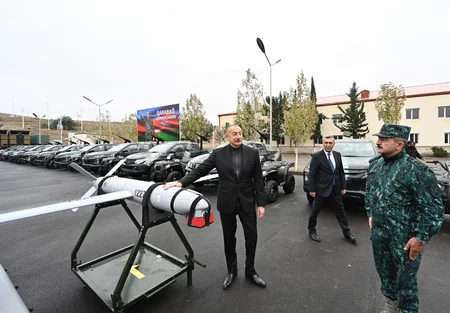 Prezident Cəbrayılda DSX-nin yeni hərbi hissə kompleksinin açılışında iştirak edib