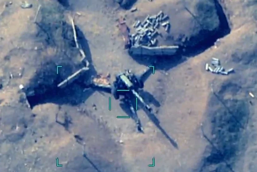 Düşmənin artilleriya qurğularının məhv edilməsinin videogörüntüləri