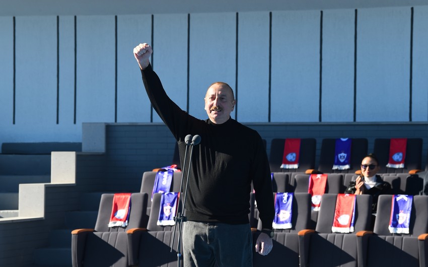 Prezident İlham Əliyev Xankəndi stadionunda çıxış edib - YENİLƏNİB-5