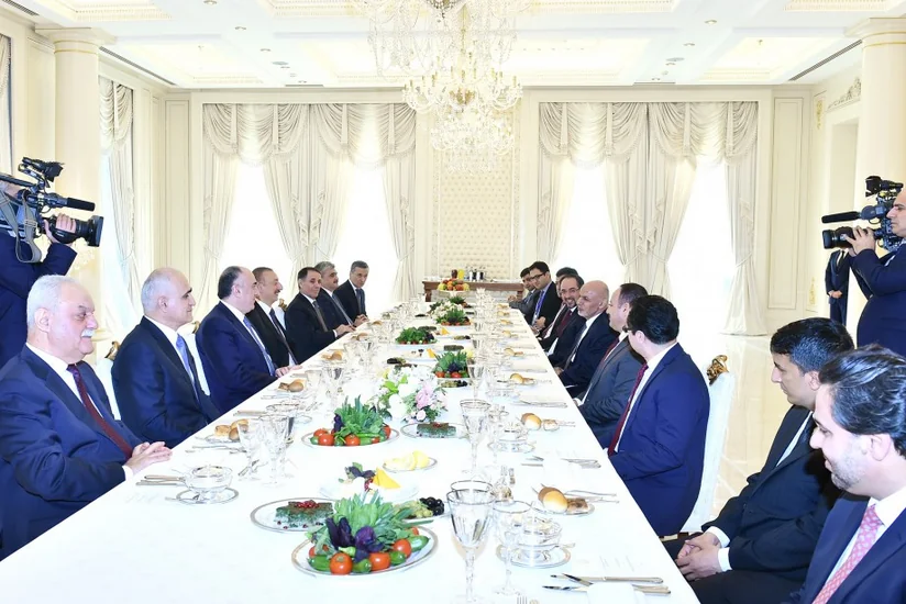 Azerbaijani and Afghan Presidents have joint working dinner