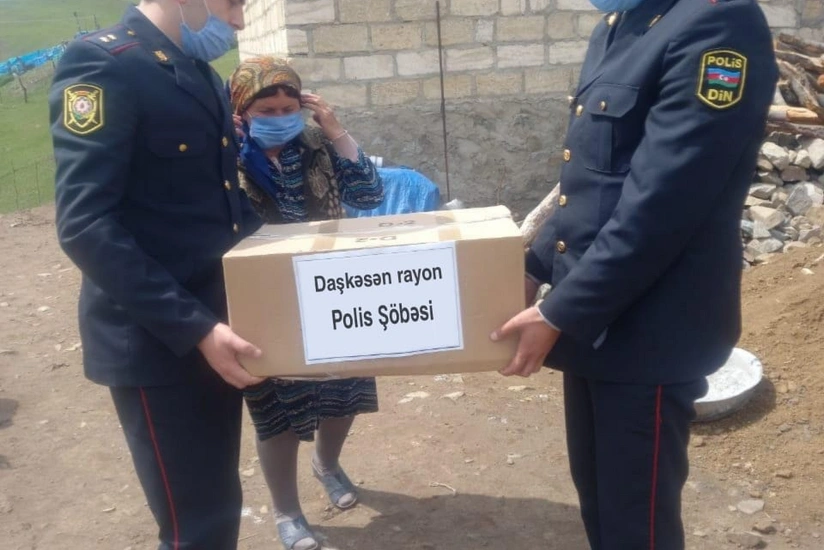 Daşkəsəndə polis şəhid ailələrinə bayram sovqatları payladı