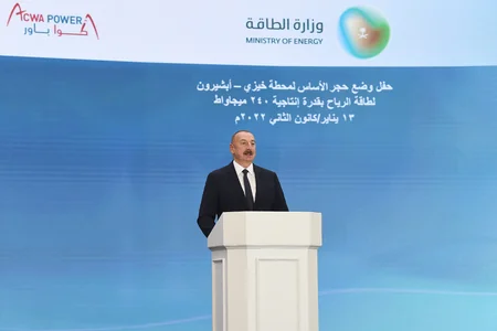 President Ilham Aliyev attends groundbreaking ceremony for “Khizi-Absheron” Wind Power Plant