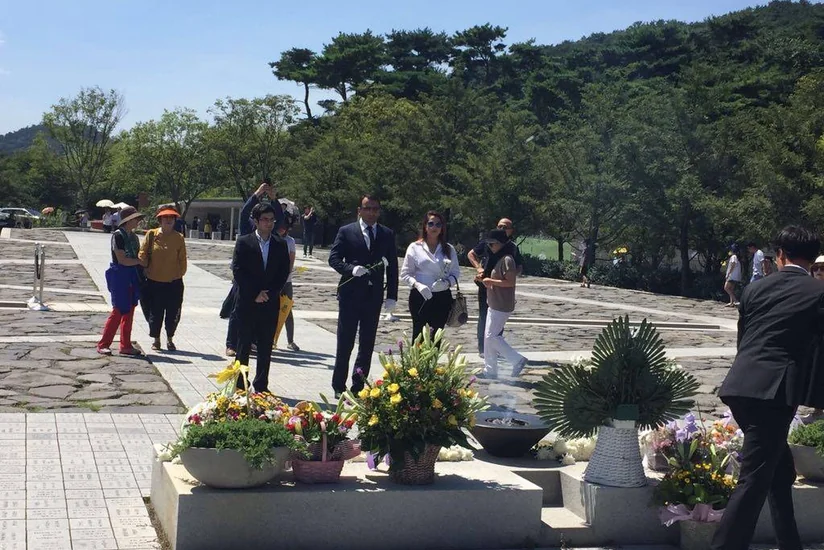 Ambassador Ramzi Teymurov visited memorial of first South Korean president, visiting Azerbaijan