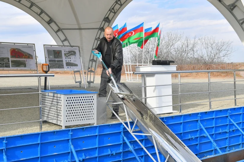 Foundation stone laid for Bash Garvand village in Aghdam district