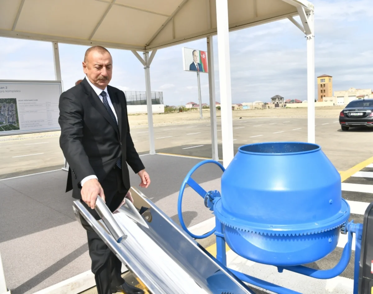 President Ilham Aliyev lays foundation stone for another residential complex in Sumgayit as part of preferential housing project