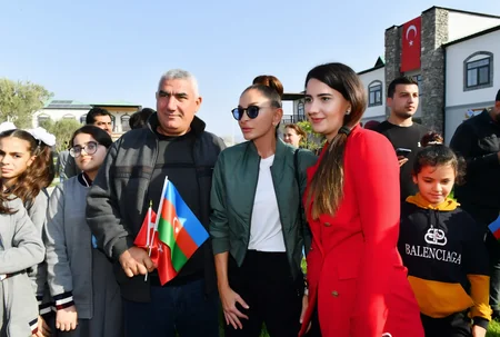 Ilham Aliyev, Mehriban Aliyeva meet with Aghali village residents