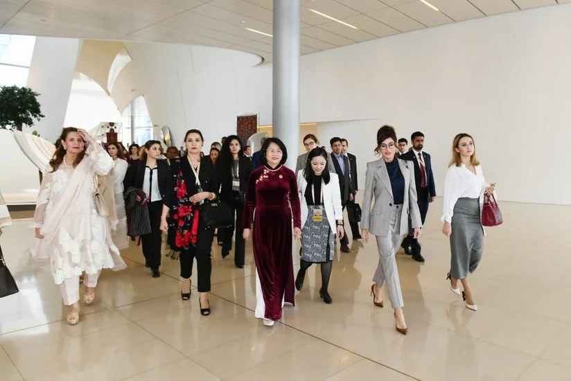 Mehriban Aliyeva meets with wifes of heads of state and government participating in Non-Aligned Movement Summit
