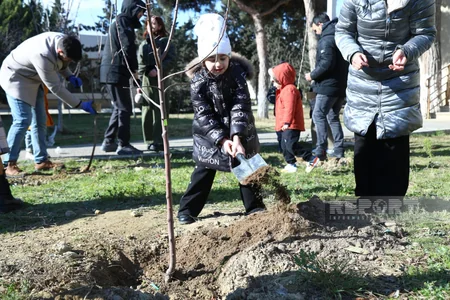 Xocalı soyqırımının qurbanı olan uşaqların xatirəsinə Bakıda 63 ağac əkilib