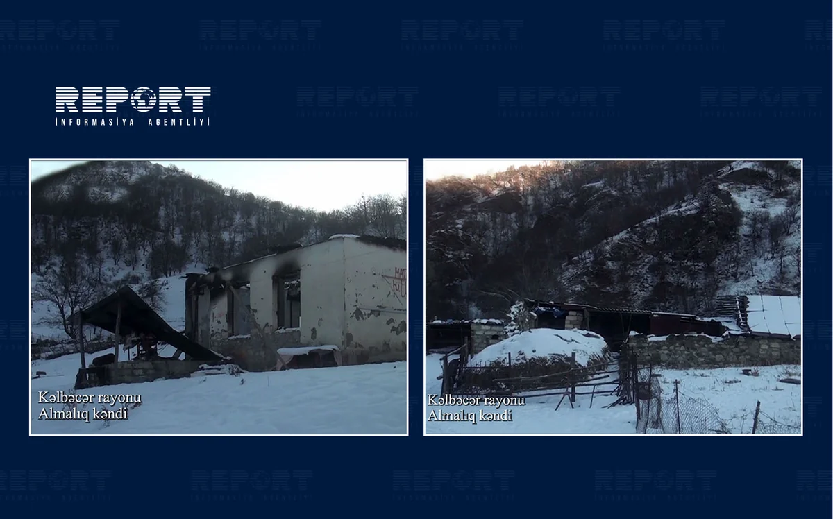 Видеокадры из села Алмалыг Кельбаджарского района