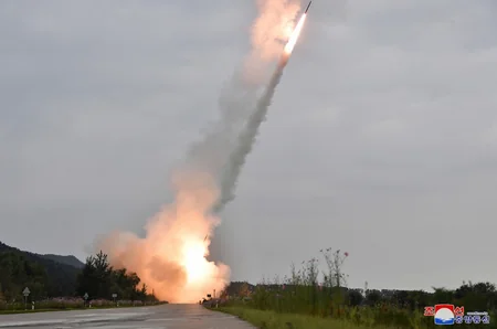 Kim Jong Un oversees tests of new 600mm multiple rocket launcher