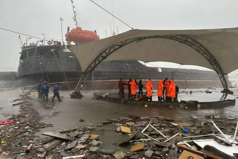 Turkish cargo ship with 12 crew members sinks in storm