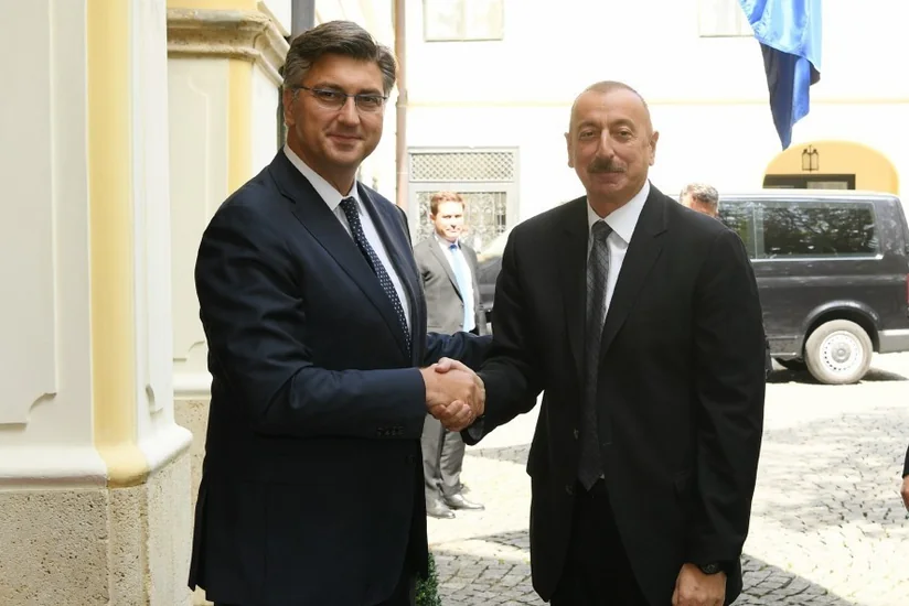 Состоялся рабочий обед президента Aзербайджана и премьер-министра Хорватии