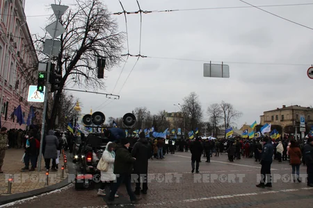 Сторонники Петра Порошенко проводят в Киеве акцию протеста