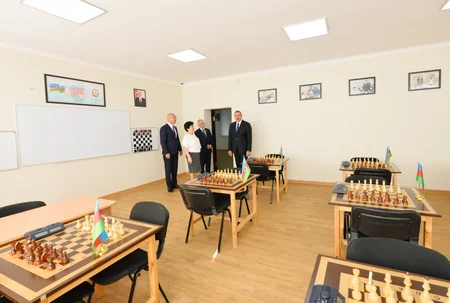 President Ilham Aliyev views the secondary school No 201 in Nizami district after major overhaul