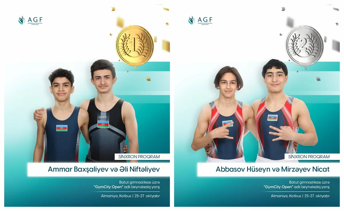 Azərbaycan gimnastları Almaniyada birinci və ikinci yeri tutublar
